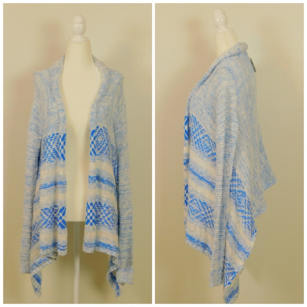 Hollister Cardigan Flyaway Open Drape M/L Blue NWT